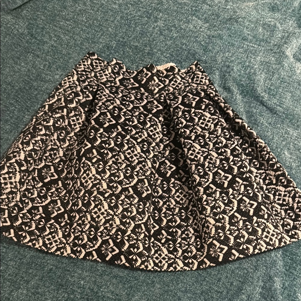 Xhilaration Black and White Mini Skater Skirt